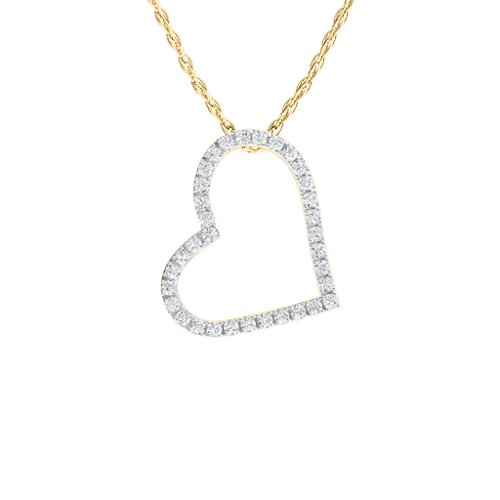 Pavé Heart Pendant with Diamond Accents