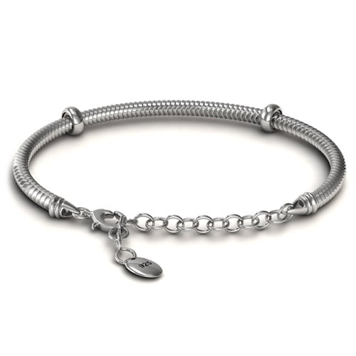 7.5" Silver Snake Bracelet with 1.5" Extender