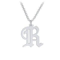 Gothic initial 2025 necklace silver