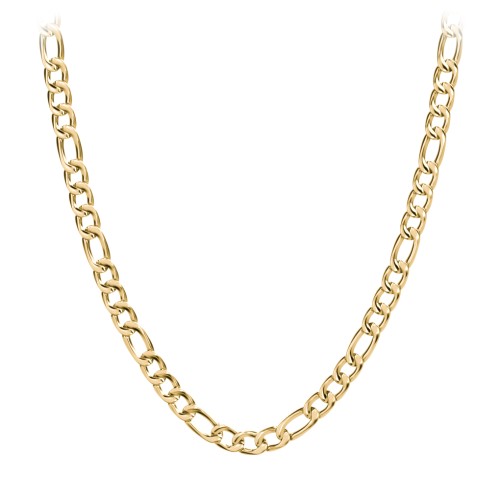 Men's 22" Figaro Chain Necklace in Yellow Stainless Steel - 10mm