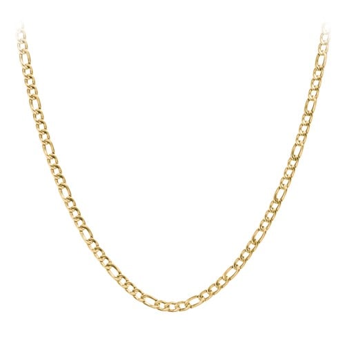 Men's 22" Figaro Chain Necklace in Yellow Stainless Steel - 5mm