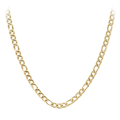 Men's 22" Figaro Chain Necklace in Yellow Stainless Steel - 8mm