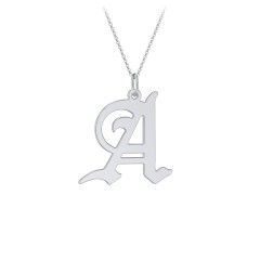 Gothic initial 2025 necklace silver