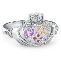 Caged heart outlet claddagh ring