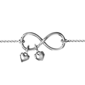 Personalised Double Heart Charm Bracelet