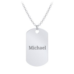 Men's Two-tone Stainless Steel Diamond Accent Dog Tag with Chain - 9435125  | HSN