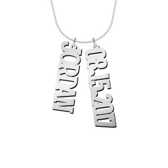 Vertical name tag on sale necklace