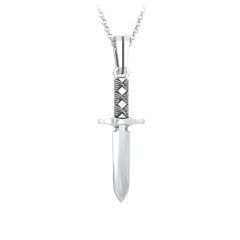 Mens Necklace Dagger Pendant in Sterling outlet Silver 925