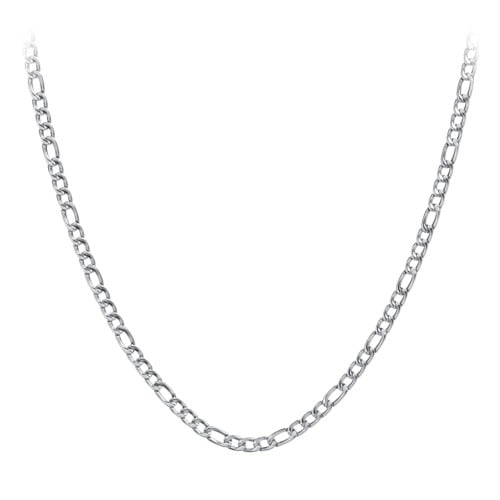 Men's 22" Figaro Chain Necklace in Stainless Steel - 5mm