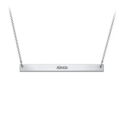 White gold name bar on sale necklace