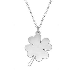 925 Sterling Silver Four Leaf heart Clover Lucky Charm Necklace