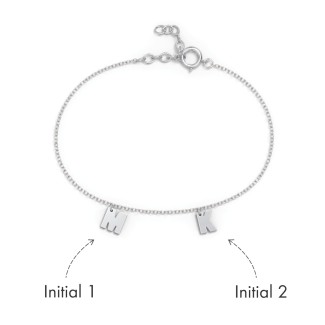  Delicate Mother Bracelet, Two Monogram Bracelet/FamilyJewelry,  Silver Disc Bracelet/Letter Jewelry, 1 2 3 Initial Circle Bracelet Gold :  Handmade Products