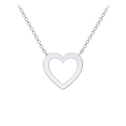 Sterling Silver Cutout Heart Pendant