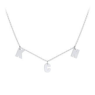 Sterling Silver Initial Necklace with 3 Letters