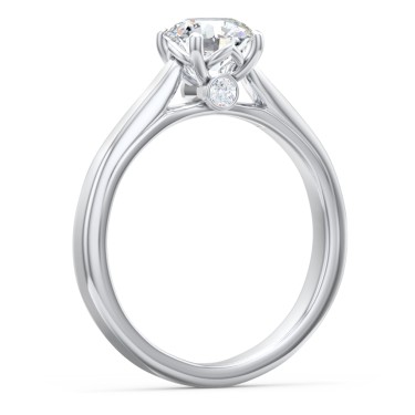 Classic Solitaire Engagement Ring with Peek-a-Boo Accent Diamond | Jewlr