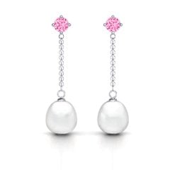 pearl solitaire earrings