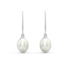 oval pearl drop earrings