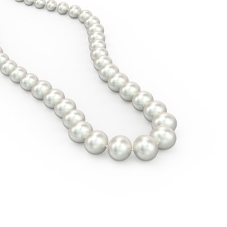 11-12mm Real Pearls Necklace, Freshwater Cultured Pearls in Sterling Silver Toggle Clasp Necklace, Pearls Silver Clasp Necklace