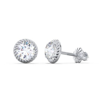 14K Yellow Gold Earrings Round Diamond Studs 0.33ct