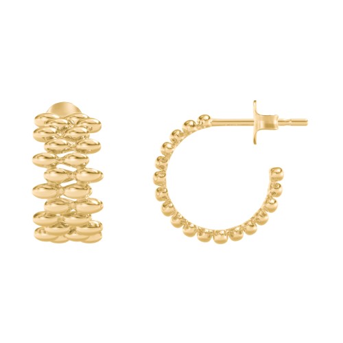 Bold Bubble Pattern Open Hoop Studs