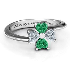 real four leaf clover ring