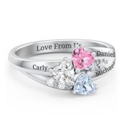 mothers ring with children's birthstones