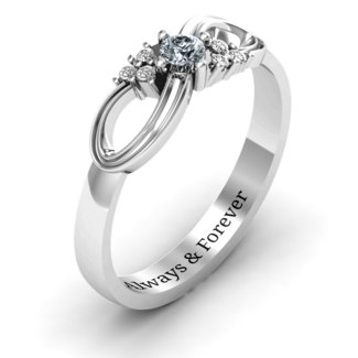 Solitaire Infinity Ring with Accents | Jewlr