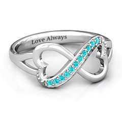 double heart infinity ring