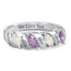 mothers ring with children's birthstones