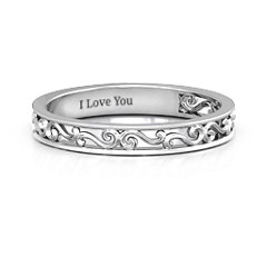 Filigree band outlet ring