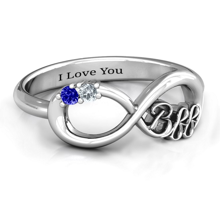 BFF Friendship Infinity Ring with 2 - 7 Stones | Jewlr