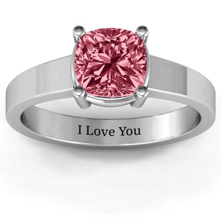 Cushion Cut Solitaire Ring | Jewlr