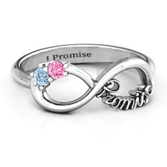 Sterling Silver Two Stone Promise Infinity Ring | Jewlr