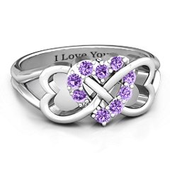 Triple heart deals infinity ring