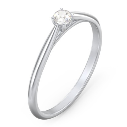 Sterling Silver Classic Solitaire Sparkle Ring with Cubic Zirconia ...