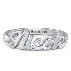 sterling silver personalized name rings