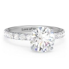 10K White Gold 2.5 ct. (8.5mm) Moissanite Engagement Ring With 2mm