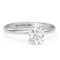 5 Ct Oval Moissanite Ring in Solid 10k/14k/18k Gold, Forever One Anniversary Ring, Hidden 2024 Halo Engagement Ring, Solitaire With Accent Ring