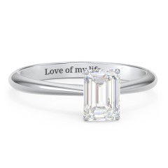 1-1/2 CT. T.W. Certified Emerald-Cut Lab-Created Diamond Frame Engagement  Ring in 14K White Gold (F/VS2) | Zales Outlet