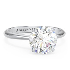 10K White Gold 3 ct. (9mm) Moissanite Engagement Ring with Tapered