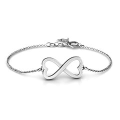 infinity heart bracelet sterling silver