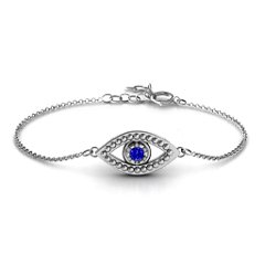 sterling silver evil eye bracelet