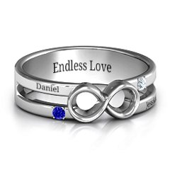 Mens silver infinity on sale ring