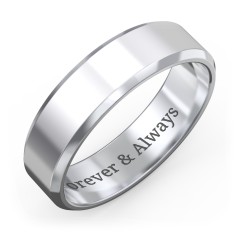 Men's Silver Wedding Ring-- Wide Band--6mm wide Flat Edge Solid Sterling Silver Band Custom made in deals YOUR size