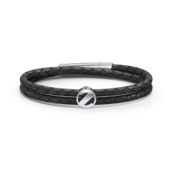 Mens leather 2025 initial bracelet