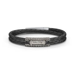 925 sterling silver chunky wrap leather men popular bracelet