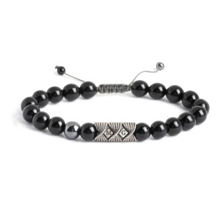 Men's Initial S-Knot Bead Bracelet with Twisted Rope Pattern | Jewlr