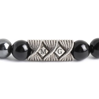 Silver Lockit Beads Bracelet, Black Titanium and Black Polyester Cord -  Categories
