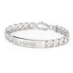 Mens id 2025 bracelet silver