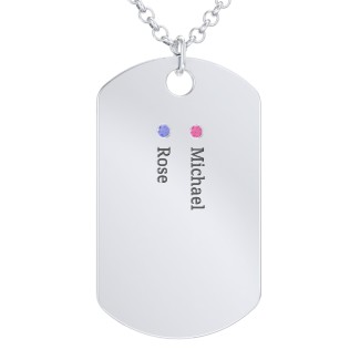 Men's Engravable Stainless Steel Dog Tag Necklace with Carbon